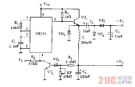 可調(diào)雙極性降壓型穩(wěn)壓電源電路圖.gif