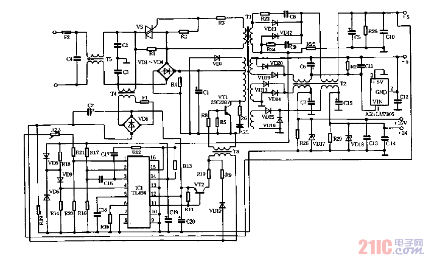 理光FT4000系列復(fù)印機電源電路圖.gif