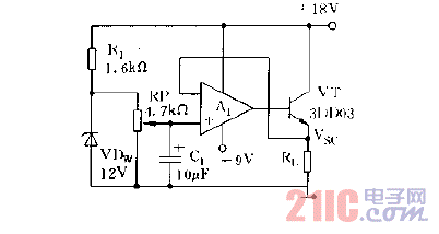 運放構(gòu)成的串聯(lián)型穩(wěn)壓電源電路圖.gif