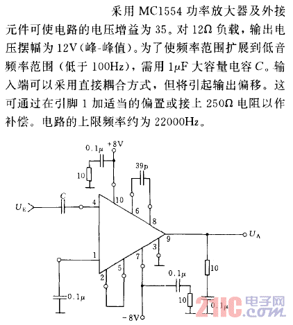 1W反相音頻放大器電路.gif
