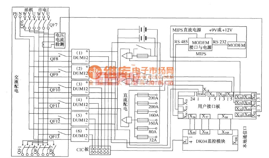 電源系統(tǒng)框電路圖