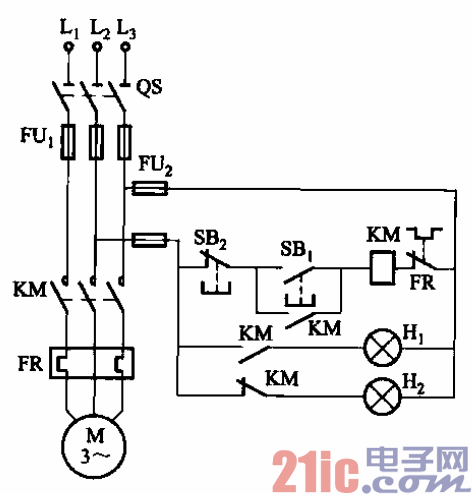 20.具有自鎖功能的正轉(zhuǎn)啟動電路.gif