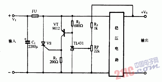 巧用TL431作穩(wěn)壓電源過電壓保護(hù)器電路圖