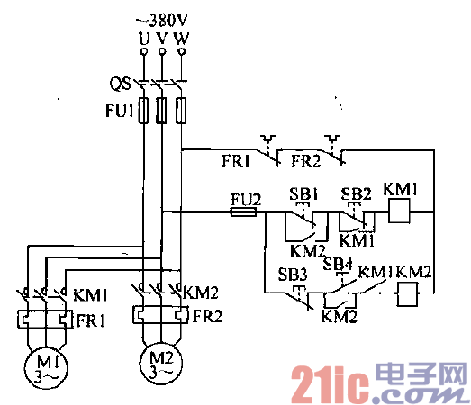 3.三相異步電動機順序控制電路.gif