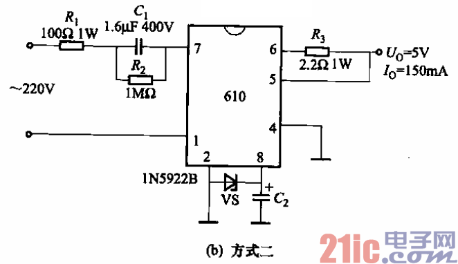 72.可擴(kuò)展MAX610輸出電流穩(wěn)壓電源電路b.gif