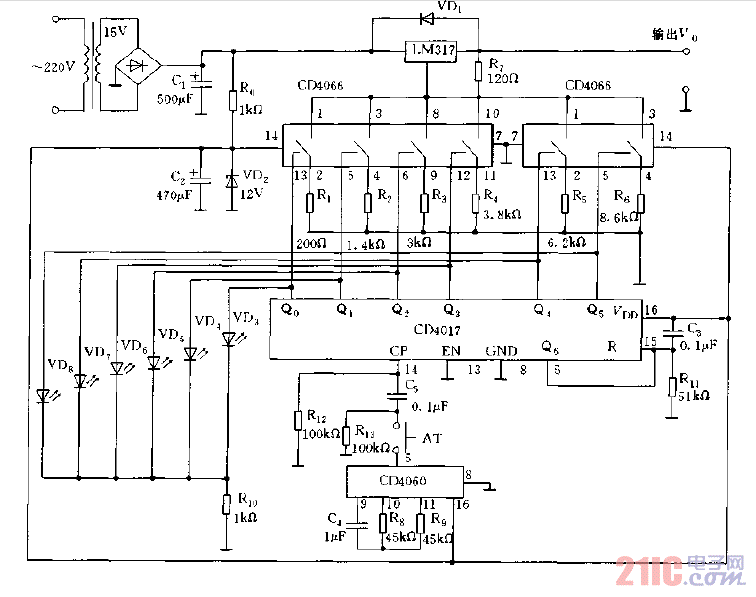 低壓起始的可調(diào)直流穩(wěn)壓電源電路圖.gif