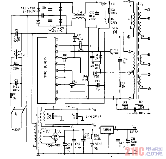 音響用改造型復(fù)合式開關(guān)電源電路圖.gif