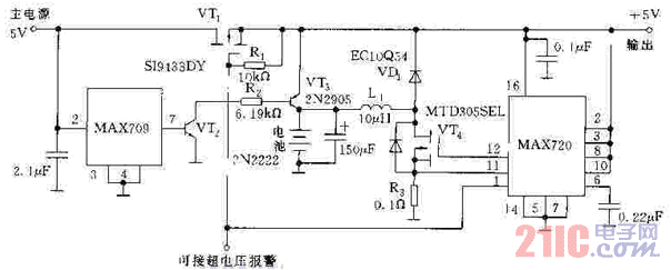 5V 1A的不間斷直流穩(wěn)壓電源電路圖.gif
