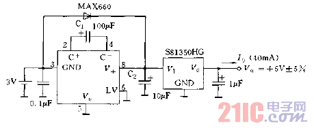 MAX660與S81350HG構(gòu)成的升壓電路圖.gif
