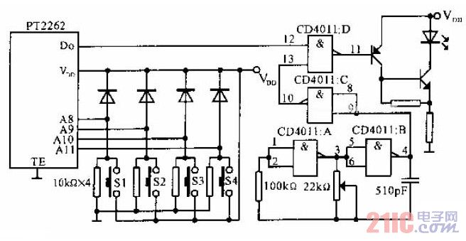 PT2262通用紅外遙控40HZ載波信號發(fā)生電路.jpg