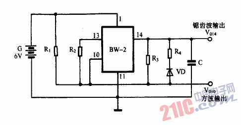 巧用BW-2作信號(hào)發(fā)生器電路圖