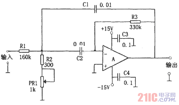 單運放組成的單峰特性濾波電路.gif