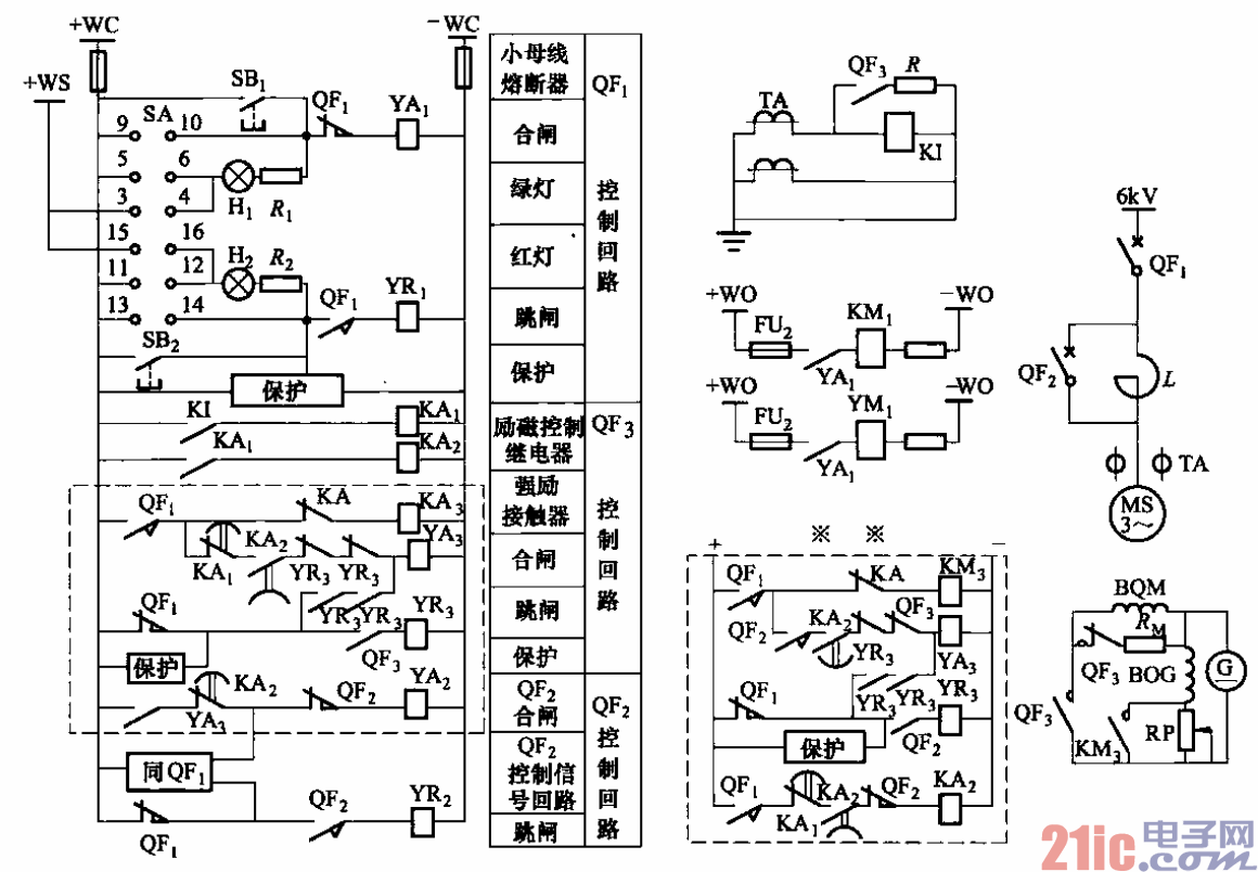 189.同步電動機電抗器降壓、按定子電流變化加入勵磁的啟動電路.gif