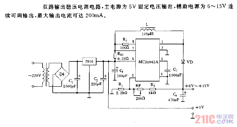 雙路輸出穩(wěn)壓電源電路圖.gif