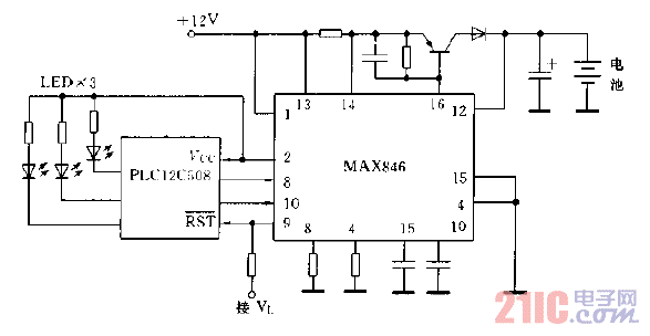 采用PIC12C508微處理器構(gòu)成的充電電路圖.gif