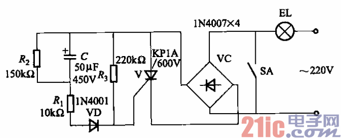 44.采用晶閘管的照明延時(shí)關(guān)燈電路之二.gif