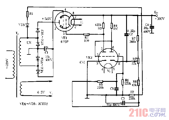 電子管式穩(wěn)壓電源電路圖.gif