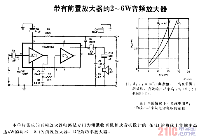 帶有前置放大器的2-6W音頻放大器.gif