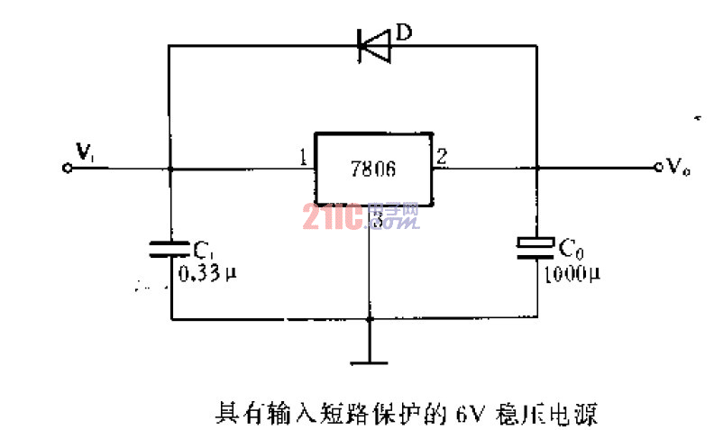 具有輸入短路保護(hù)的6V穩(wěn)壓電源.gif