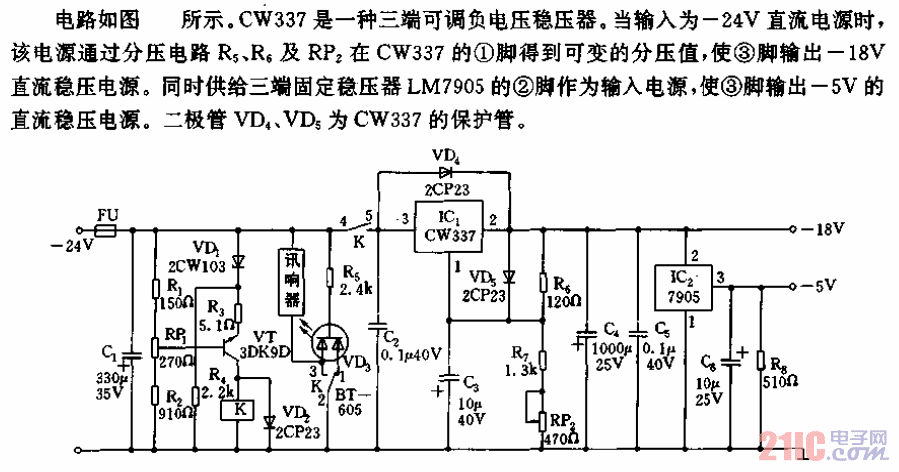 -5V、-18V穩(wěn)壓電源電路.gif