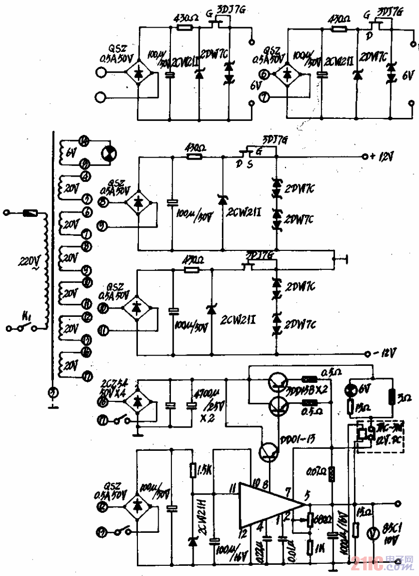 751G型分光光度計電壓電源電路.gif
