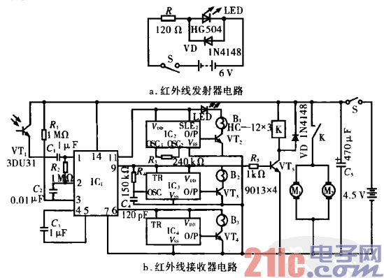 20.紅外光控制玩具坦克電路.gif