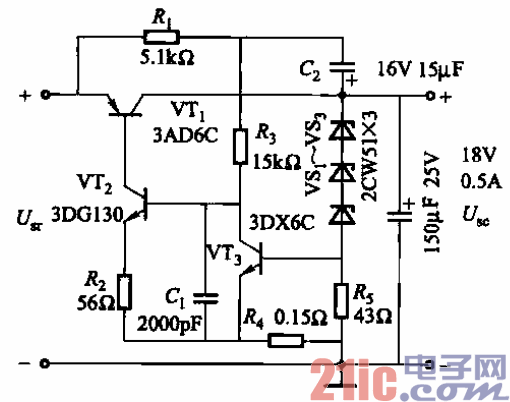 27.18V、500mA穩(wěn)壓電源電路.gif