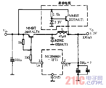 MC33466系列組成降壓變換器電路圖.gif