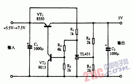巧用TL431作低壓差穩(wěn)壓電源電路圖